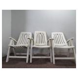 (3) Plastic Folding Lawn Chairs