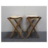 (2) Small Vintage Camping Seats (10.5"x13.5"x18")