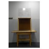 Small Wooden Table & Folding White Board