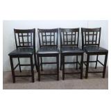 (4) Wooden Chairs w/ Leather Cushions (Like New)