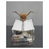 Drawer of Assorted Fishing Tackle w/ Antler Rack