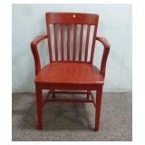 Red Solid Wood Chair (Minor Scratches)