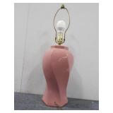 Pink Glass Table Lamp W/out Lampshade ( Works)