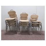 (10) Small Tan Kids Chairs