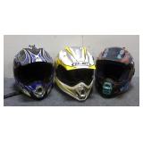 3 HJC Dirt Bike Helmets (XL,L,M)