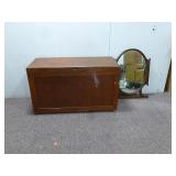 Solid Wood Trunk & Decorative Framed Mirror