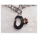 Sterling Silver Clover Drop Bracelet