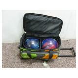 Pyramid Rolling Bowling Ball Bag W/ (2) Balls