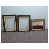 Framed Windmill Painting & (2) Wooden Frames