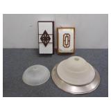 (2) Wall Fixtures w/ (3) Glass Fixture Pieces