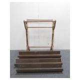 (6) Floating Wooden Shelves w/ Quilt Stand