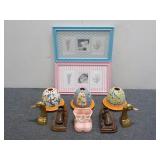 Bookends w/ Assorted Knick-Knacks