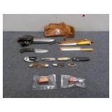 Holster w/ Knives, Letter Opener, & Cap Gun Ammo