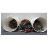 (2) 5 Gallon Buckets of Chains and More