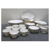 44pc Style House Fine China Regal w/ Silver Rims