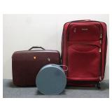 Assortment of Suitcases & Hat Box