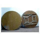 (2) Round Folding Wooden Tables - 5