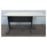 Light Oak Colored Table w/ Metal Base