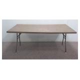 Large Wooden Table w/ Folding Metal Legs