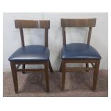 (2) Wooden Chairs w/ Padded Seats