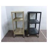(1) Tan Rolling Cart (1) Black Rolling Cart