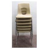 (5) Tan Plastic Chairs