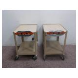(2) Rolling Carts W/ Outlets & Power Cords