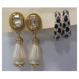 Carolee Pearl Drop Earrings & B/W Earrings
