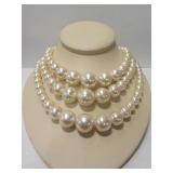 Beautiful 3-Strand Pearl Necklace