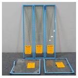 (3) 5"x26" & (2) 11"x11" Wired Glass Windows