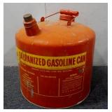 (1) Vintage Red Metal 5 Gallon Gas Can