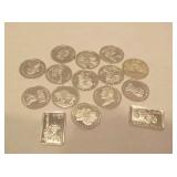 (15) Different .999 Fine Silver 1 Gram Rounds/Bars