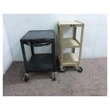 (1) Black Rolling Cart (1) Tan Rolling Cart