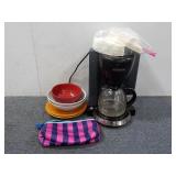 B & D Coffee Maker w/ Filters, Plates, etc.