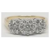 14K Gold  Diamond Cluster Ring Appraised @ $2999
