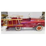 Fire Truck Pedal Car w/ Wooden Ladders