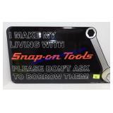 Snap-on 24x13 Tin Sign, Black w/ Wrench