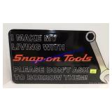 Snap-on 24x13 Black Tin Sign w/ Wrench