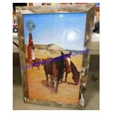 Vintage Budweiser/Horse 26x39 Framed Picture