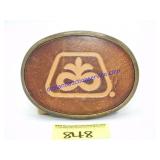 Pioneer Leather Faced Belt Buckle