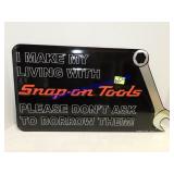 Snap-on 24x13 Black Tin Sign w/ Wrench