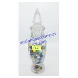 Glass Jar Filled w/ Marbles (13")