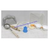 Glass Pyrex Dish, Crumb Pan, Corelle Dishes, Etc.