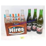 Vintage Hires Root Beer Bottles & Cardboard Holder