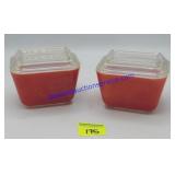 Pair of Small Vintage Sqaure Pyrex Dishes