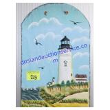 Painted Light House Wall Hanging Picture (12 x 8)