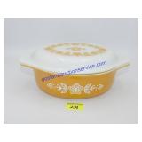 Vintage Pyrex 1.5 Qt Butterfly Gold Dish