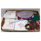 Big Lot of Hand Stitched Linens, etc.