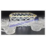 Teacups, Silver Basket