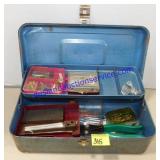 Metal Toolbox with Misc. Supplies